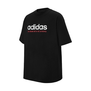 adidas阿迪达斯短袖男女新款官方正品休闲运动圆领纯棉T恤KG8942