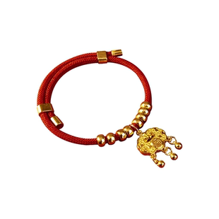 猫咪项圈新年长命锁过年红绳狗狗项链小猫围脖圈猫牌金锁铃铛配饰