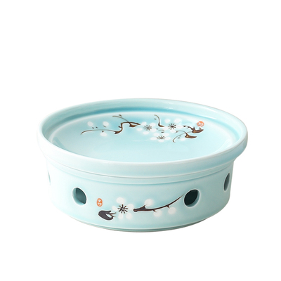 饭店10寸陶瓷手绘明炉盘蜡烛加热