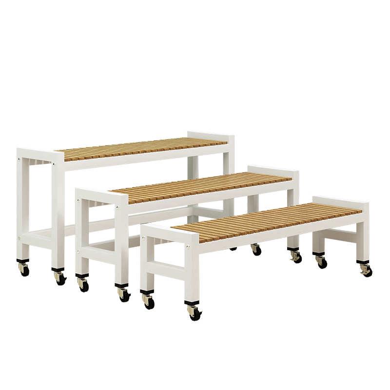 阳台花架2025新款长条凳移动带轮加宽植物花架子客厅落地式置物架