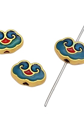 合金滴油仿景泰蓝手工diy流苏手串隔珠神棍发簪子古风头饰品材料