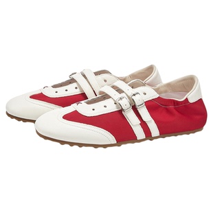 MILLIE'S/妙丽2026夏季新款真皮运动休闲鞋女内增高双排扣阿甘鞋