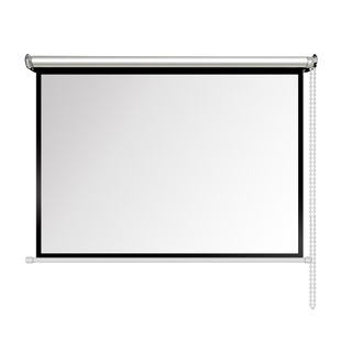 定做手拉卷帘窗帘式40-150寸投影机投影仪壁挂高清手动投影银幕布