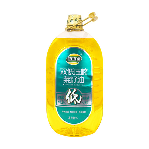 【5升*4瓶】道道全双低压榨菜籽油非转基因物理压榨低芥酸低硫甙