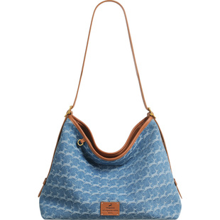 妙迪大容量轻便软牛仔托特包hobo包女士松弛慵懒感职场通勤腋下包