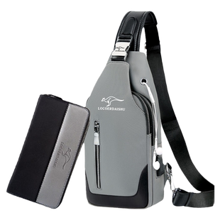 PRETORIAN胸包男斜挎包韩版潮帆布单肩包新款胸前包斜跨男包休闲