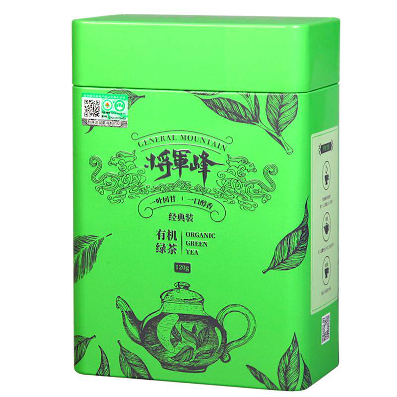 将军峰明前头采有机绿茶120g罐装