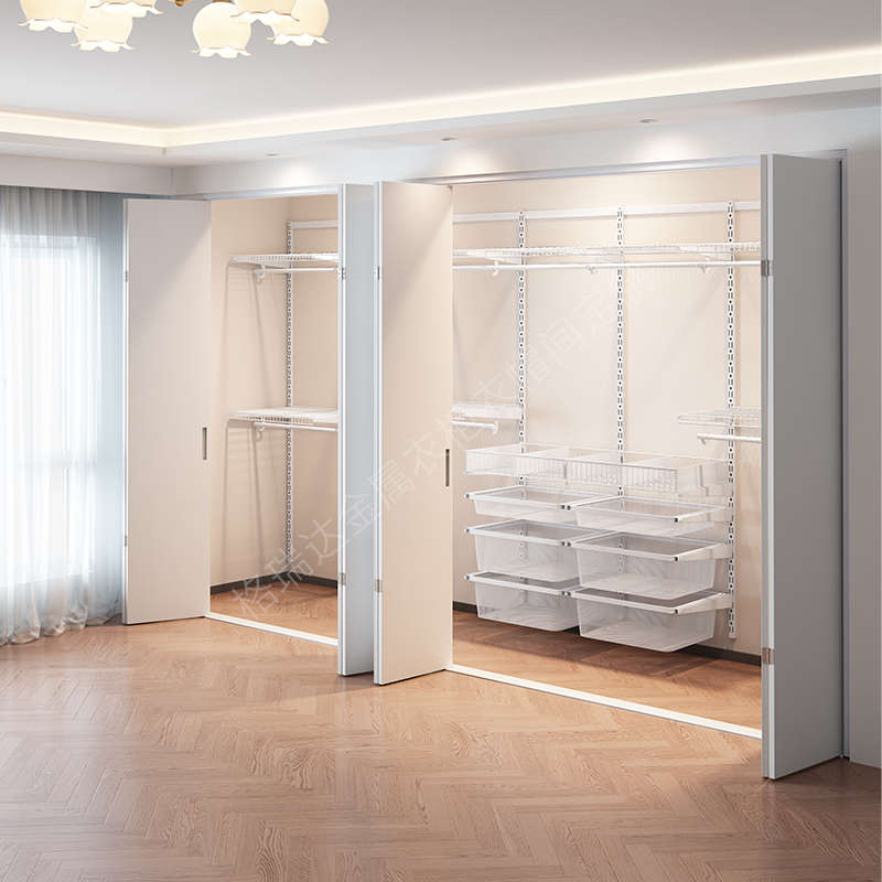 金属衣柜框架衣帽间开放式步入式钢架货架卧室家用定制衣橱衣帽架