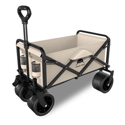 歌秀丹露营推车营地拖车户外折叠超大野营手拉车小推车野餐车桌板