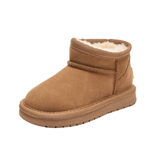 冬季真皮儿童雪地靴防水防滑保暖鞋女童靴子男宝宝真皮大棉鞋童鞋