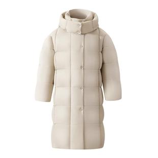 美力城反季羽绒服女冬季新款修身加厚保暖长款鹅绒连帽外套ML6051