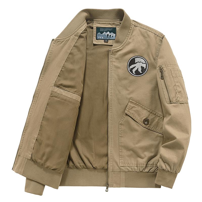 纯棉夹克男工装外套男春秋棒球服