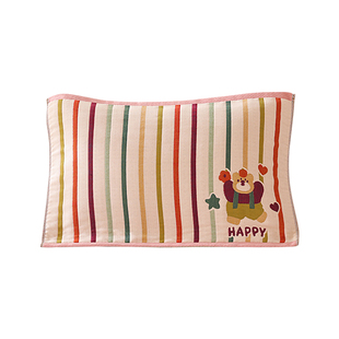 八层加厚纯棉纱布儿童枕巾单人家用卡通柔软透气全棉宝宝枕头盖巾