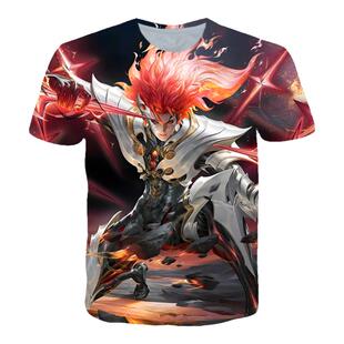 王者荣耀马超琥珀纪元衣服短袖T恤夏季男女中小学生青少年cos上衣