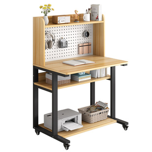 洞洞板电脑桌学生家用书桌书架一体简约学习桌子小型置物架写字台