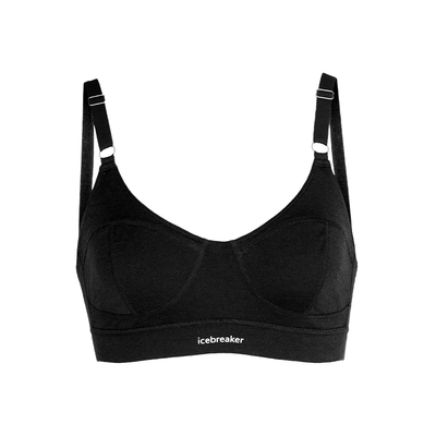icebreaker 100%美利奴羊毛女Queens搭扣式文胸内衣亲肤大胸友好