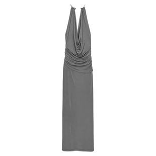 ZA外贸出口女装新款晚宴性感大露背珠宝领晚礼服式连衣裙5063251