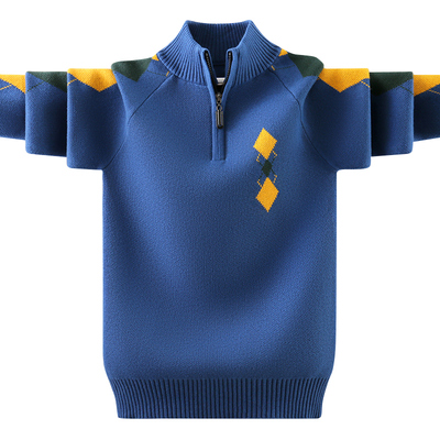 恒源祥男童半高领纯棉针织衫立领