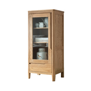 优木家具全实木酒柜北美红橡木柜子实木小书柜边柜客厅柜北欧简约