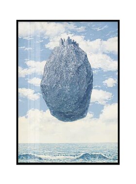 玛格丽特黑色礼帽 超现实主义人物玄关过道挂画客厅书房装饰壁画