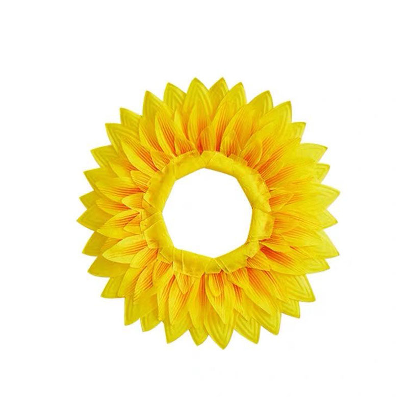向日葵头套太阳花脸套儿童表演露脸葵花运动会入场创意头饰花道具