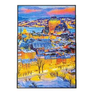 木质拼图500片魁北克的夜拼图成人版拼图玩具解压益智玩具裱框