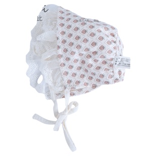 娃丽比宝宝帽子春秋纯棉花边公主遮阳帽可爱新生婴儿系带宫廷胎帽