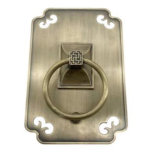 中式仿古大门铜拉手古建别墅门纯铜拉环圆环复古木门方形黄铜门环