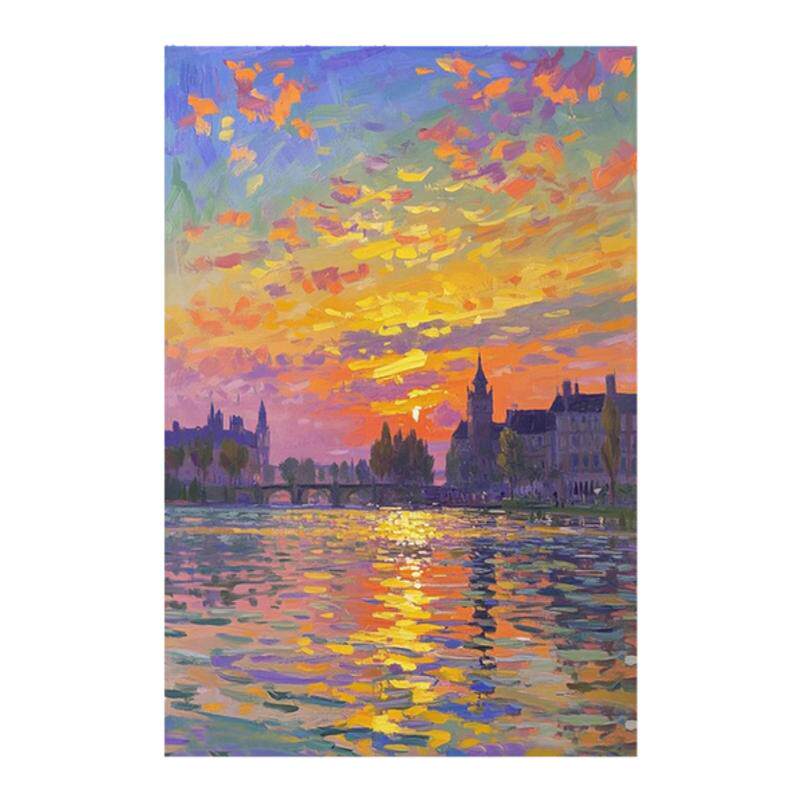 白鹿艺术手绘油画风景印象装饰画