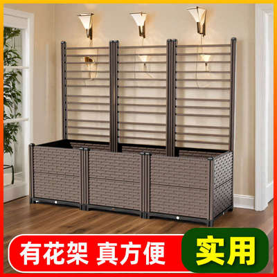 种植箱爬藤架花架支撑杆葡萄架子庭院户外花箱园艺pvc植物固定架