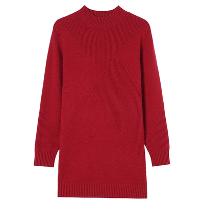 恒源祥本命年女半高领羊毛衫