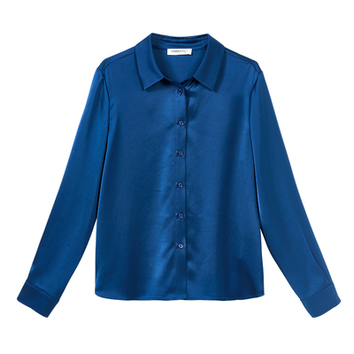 米思阳2026春季新款轻奢醋酸缎面衬衫职业百搭舒适小衫上衣女4302