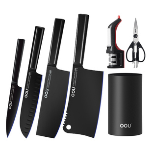 OOU刀具套装厨具不锈钢家用菜刀德国钢材厨房全套专用切菜刀砧板