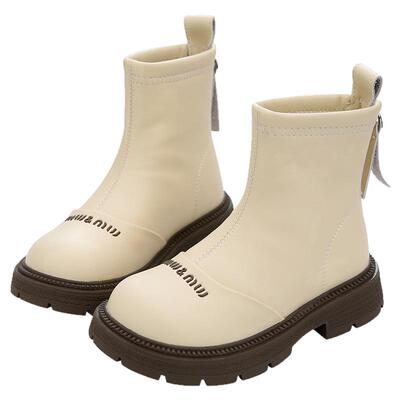 真皮女童靴子儿童短靴2025秋冬新款马丁靴女孩单靴洋气加绒皮童靴