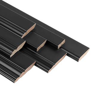 黑色纯实木踢脚线4公分极窄哑光黑色烤漆纯黑地脚线美式法式地暖