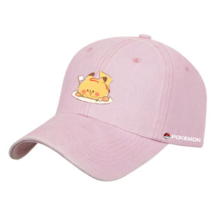 精灵宝可梦神奇宝贝皮卡丘卡达鸭胖丁儿童男女帽子做旧水洗鸭舌帽