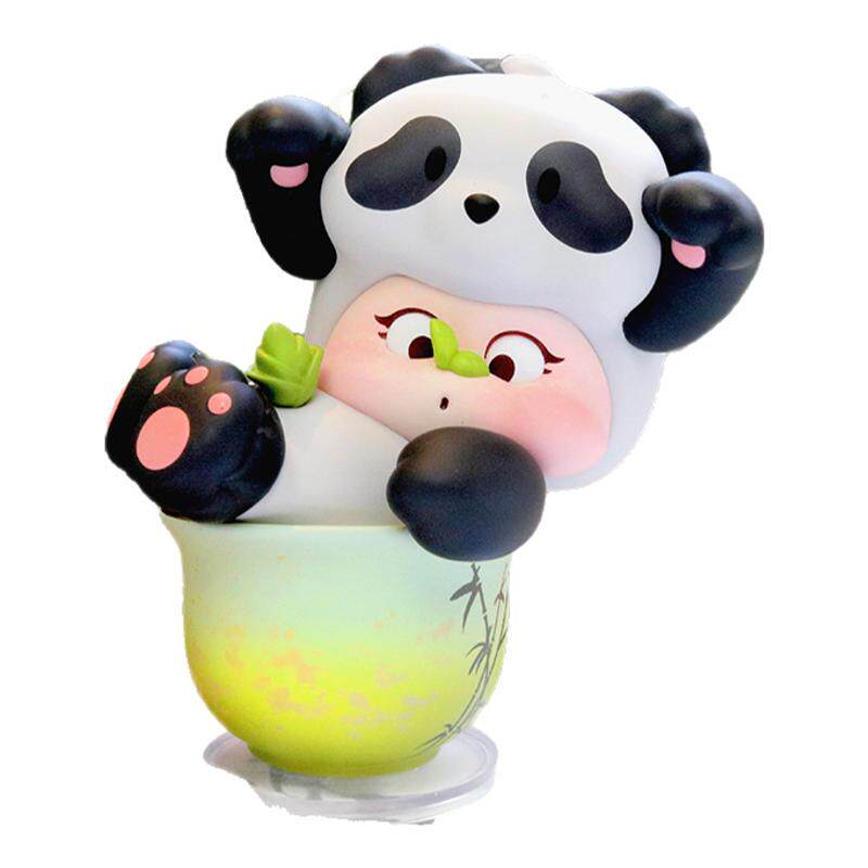 TIMIDNIDO茶茶巴适熊猫模型公仔