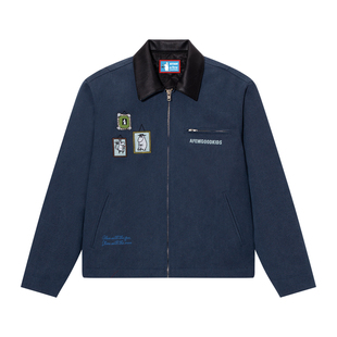 AFGK x Moomin姆明联名 烫钻底特律夹克绗棉加厚秋冬外套情侣上衣