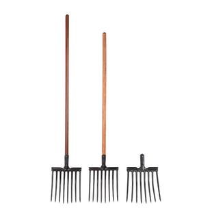 翻地松土钢叉铁路养护维护石渣子建筑农用工具锰钢8股叉八齿铲子