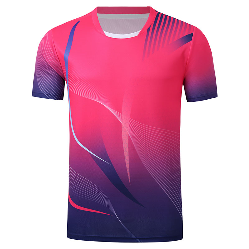 2025新款羽毛球服上衣男速干短袖女比赛运动队服定制乒乓球衣套装