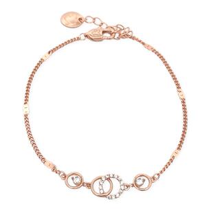 Chomel新加坡官方闪耀锆石双环交织百搭女小众设计感时尚手链1653