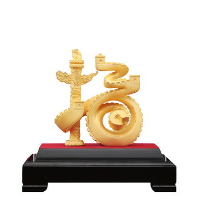 大明铜匠绒沙金福字摆件家居饰品入户玄关客厅装饰品乔迁新居礼品