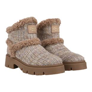 SAM EDELMAN山姆爱德曼冬卡其厚底加绒毛毛拼接保暖短靴女CIRCUS