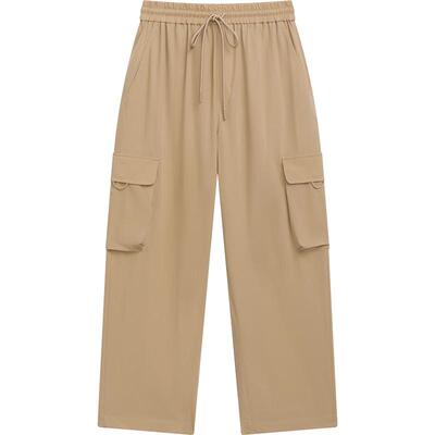 播工装裤女商场同款2024新款高腰显瘦时髦独特直筒裤BDR2KD1226