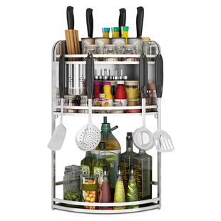 不锈钢厨房置物架三角架落地调料架厨房用品收纳架壁挂储物转角架