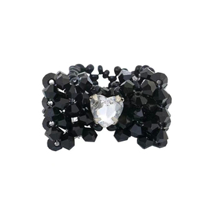 swingset同款小众手工蝴蝶结甜酷可爱水晶编织戒指指环