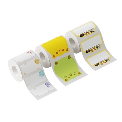 精臣B1/B21/B3S/B31/B203/B4彩色标签纸标签机打印纸热敏不干胶贴纸花草纹条码纸标防水姓名贴家用分类收纳