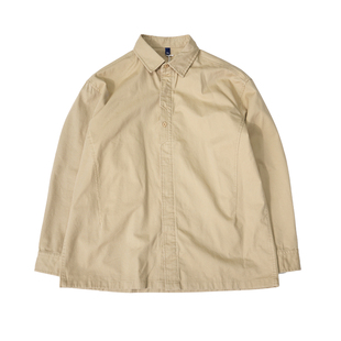 占大帅 美式休闲痞帅重磅工装衬衫男长袖宽松纯棉百搭衬衣外套潮