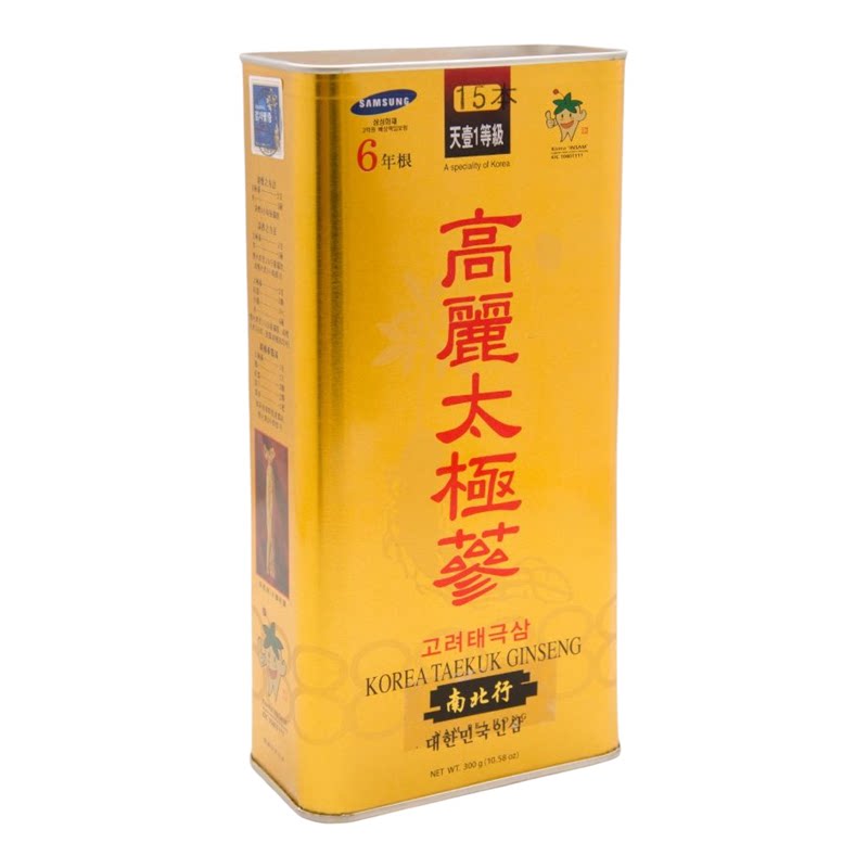天壹高丽太极参1等级6年根15支半斤装高丽参人参滋补提神补气进口
