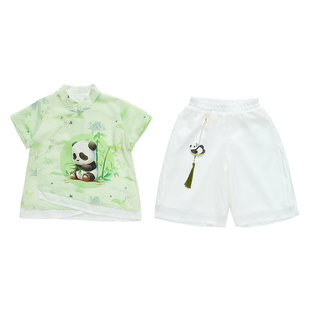 儿童演出服龙凤胎兄妹装一大一小汉服民族舞蹈毕业六一表演服装夏